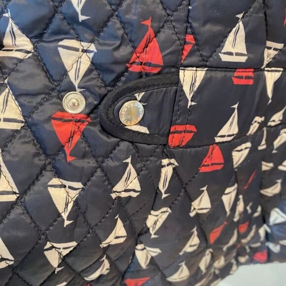 Talbots Lightweight Nautical Sailboat Navy Blue Quilted Puffer Vest, Size XL - Picture 4 of 7